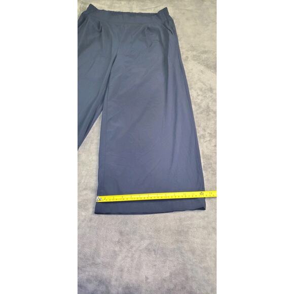 Athleta Pants Women’s 10 Navy Brooklyn Heights High Rise Pleated Wide Leg Crop - Picture 4 of 11